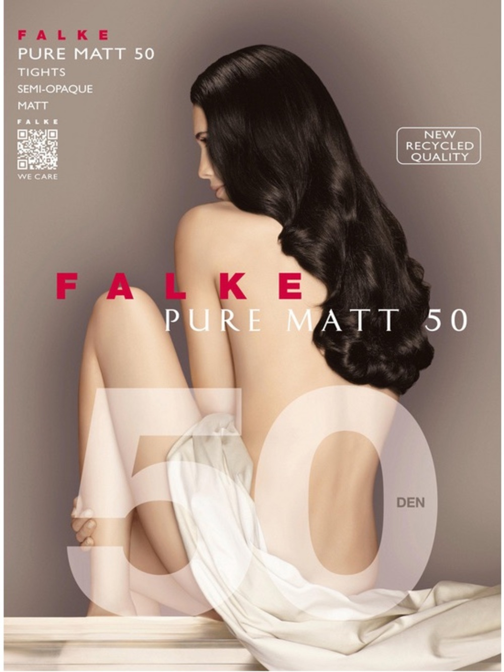 FALKE PURE MATT 50 TIGHTS BRENDA BROWN SIZE EXTRA LARGE NWT